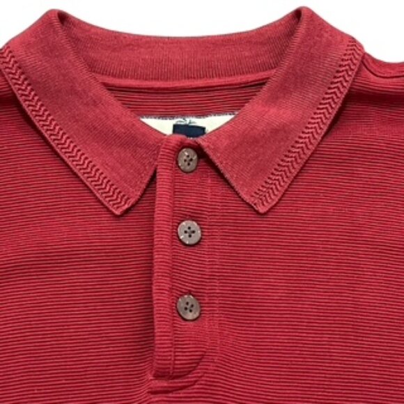 Tommy Bahama Burgundy Sweater Mens Large Long Sleeve Silk Polo - Picture 3 of 13